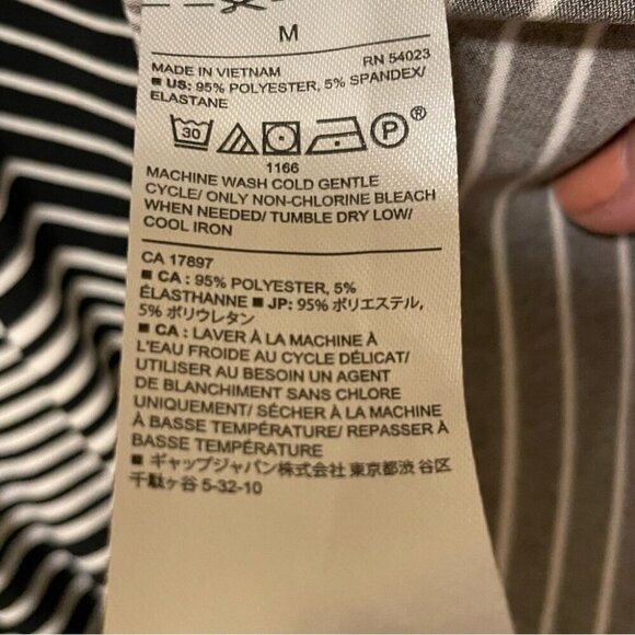 Banana Republic Black & White Dress Geometric Print Stretch Jersey Size M - Picture 9 of 9